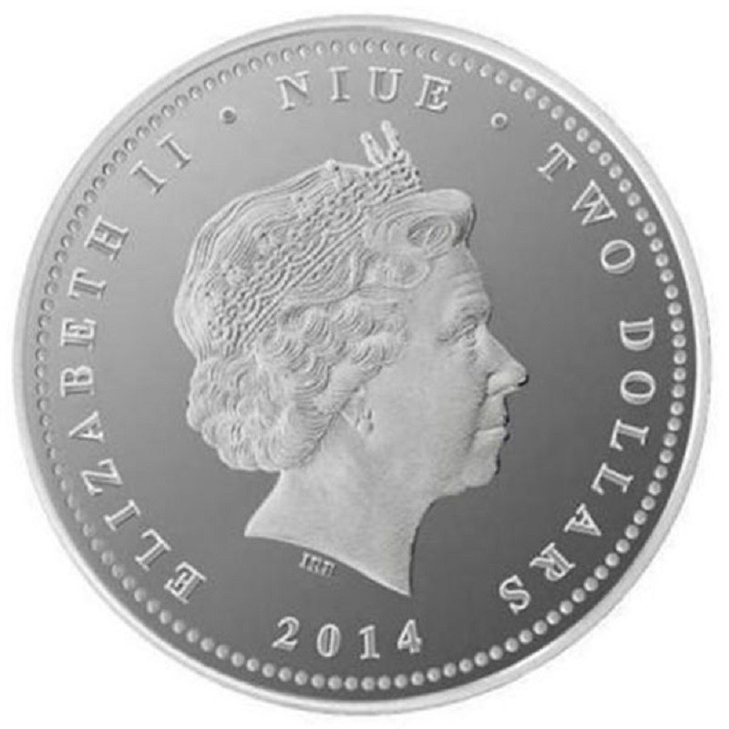 Серебряная монета Ниуэ "Любовь - Драгоценность. Лебеди" 2010 г.в., 31.1 г чистого серебра (Проба 0,999)