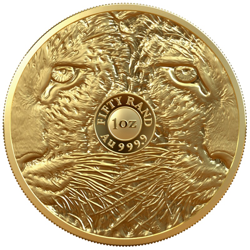 Золотая монета ЮАР "Большая пятерка: Леопард" 2020 г.в.(пруф), 31.1 г чистого золота (Проба 0,9999)
