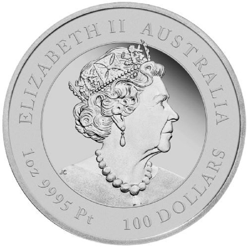 Платиновая монета Австралии "Год Быка" 2021 г.в.(пруф), 31.1 г чистой платины (Проба 0,9995)