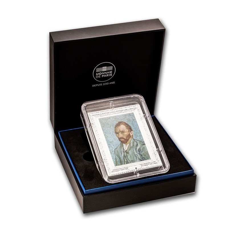Серебряная монета Франции "Винсент Ван Гог. Автопортрет" 2020 г.в., 500 г чистого серебра (Проба 0,999)