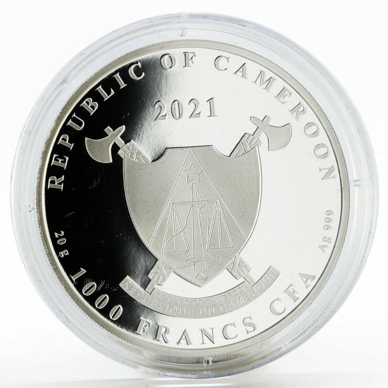 Серебряная монета Камеруна "Год Быка. Успеха в бизнесе" 2021 г.в., 20 г чистого серебра (Проба 0,999)