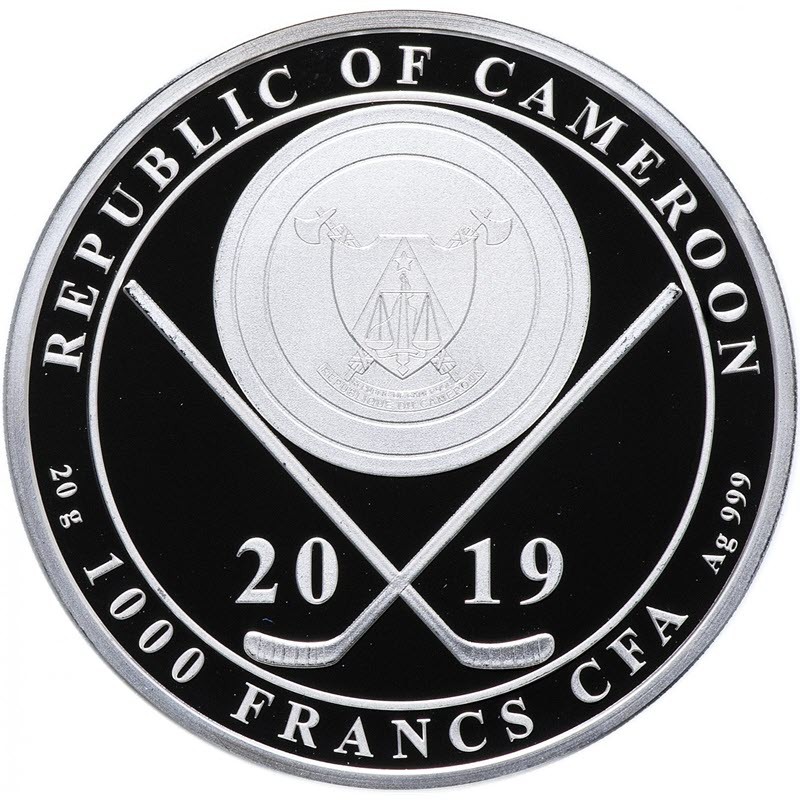 Серебряная монета Камеруна "Поезд Побед" 2019 г.в., 20 г чистого серебра (Проба 0,999)