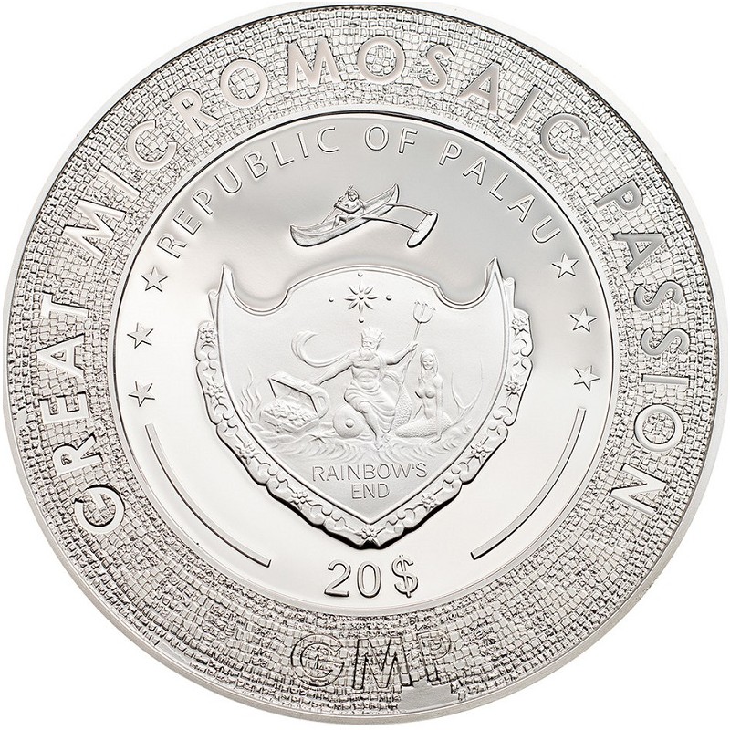 Серебряная монета Палау "Рождение Венеры" 2017 г.в., 93.3 г чистого серебра (Проба 0,999)