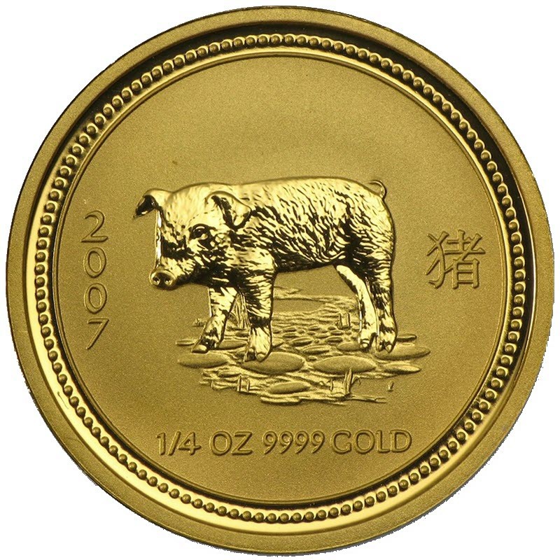 Комиссия: Золотая инвестиционная монета Австралии «Год Свиньи» 2007 г.в., 7.78 г чистого золота (проба 0,9999)