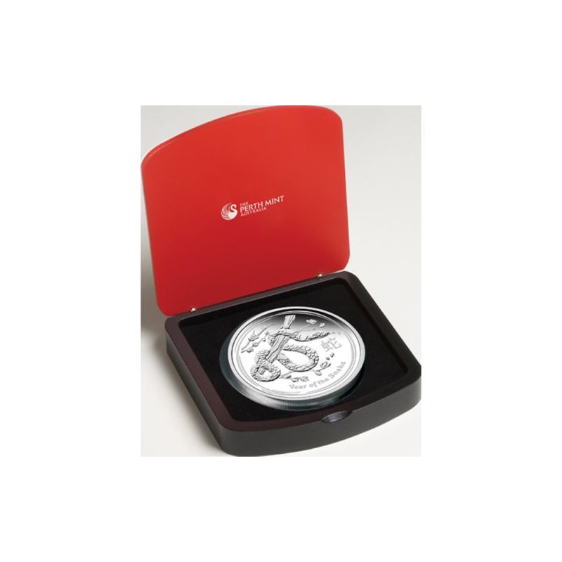 Серебряная монета Австралии «Год Змеи» 2013 г.в. (пруф), 31.1 г чистого серебра (проба 0.999)