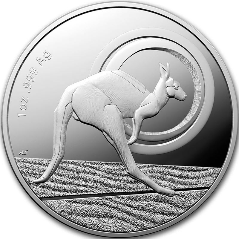 Серебряная монета Австралии "Кенгуру - Король глубинки" 2021 г.в. (пруф), 31.1 г чистого серебра (Проба 0,999)