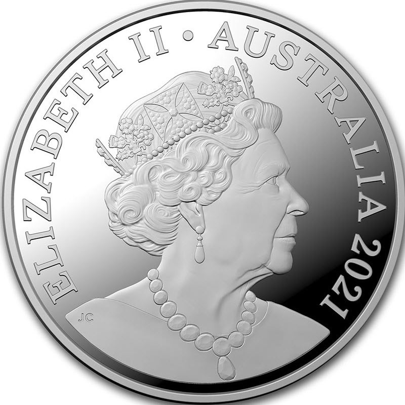 Серебряная монета Австралии "Кенгуру - Король глубинки" 2021 г.в. (пруф), 31.1 г чистого серебра (Проба 0,999)