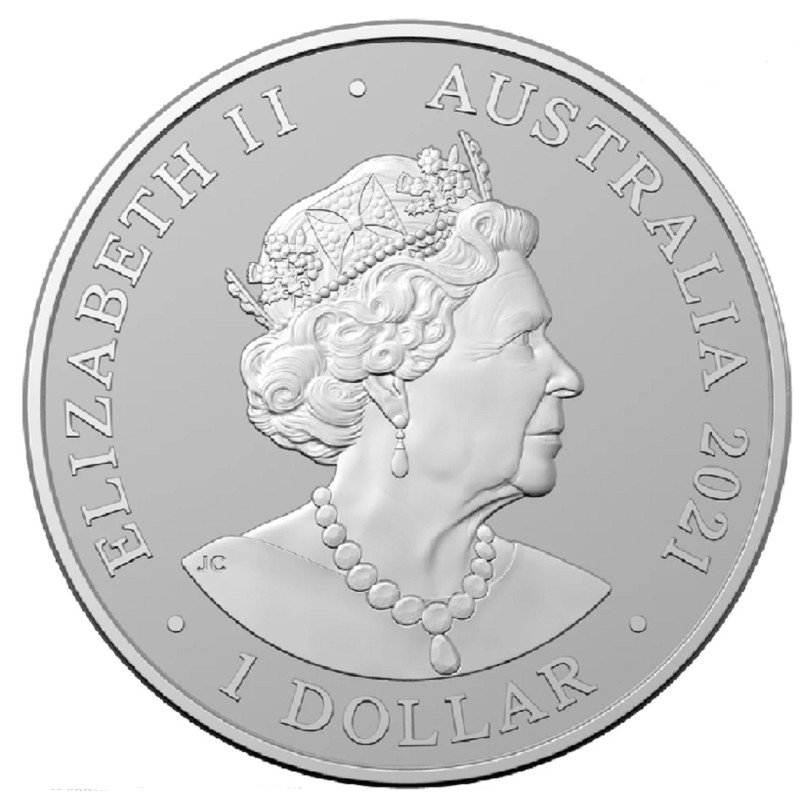 Серебряная монета Австралии "Кенгуру - Король глубинки" 2021 г.в., 31.1 г чистого серебра (Проба 0,999)