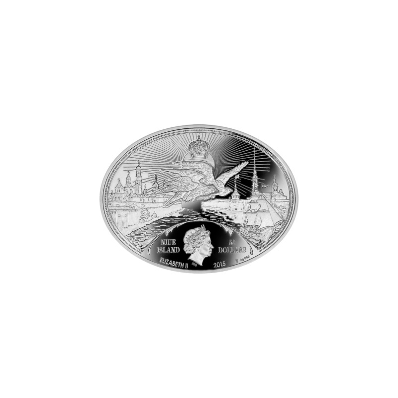 Серебряная монета Ниуэ "Императорская охота" 2015 г.в., 250 г чистого серебра (Проба 0,999)