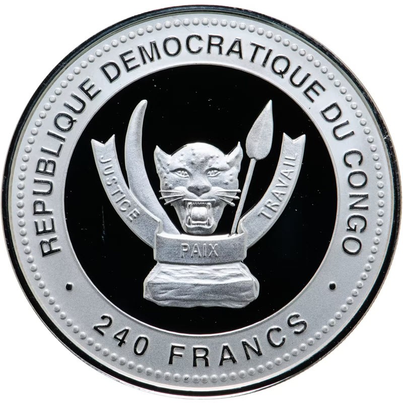 Серебряная монета Конго "Год Дракона. Удача" 2012 г.в., 31.1 г чистого серебра (Проба 0,999)