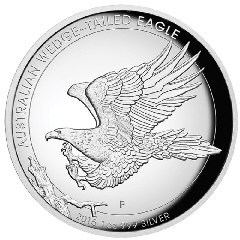 Серебряная монета Австралии «Клинохвостый орел» 2015 г.в., 31.1 г чистого серебра (проба 0.9999)