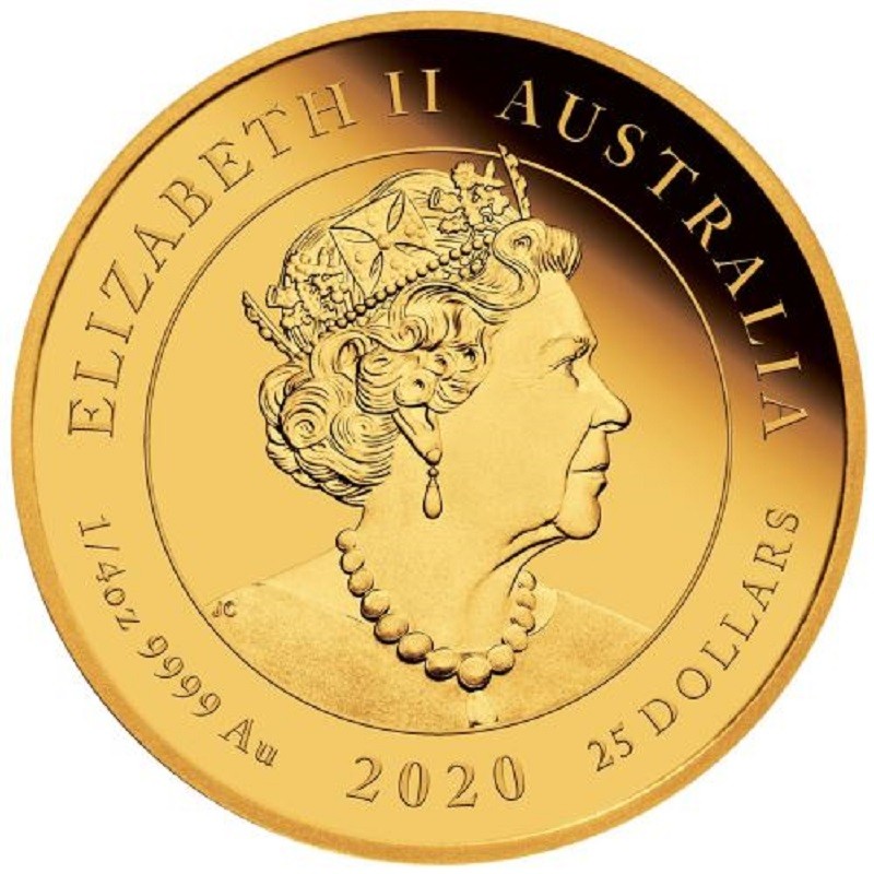 Золотая монета Австралии "250 лет путешествия "Индевор" 2020 г.в., 7.78 г чистого золота (Проба 0,9999)