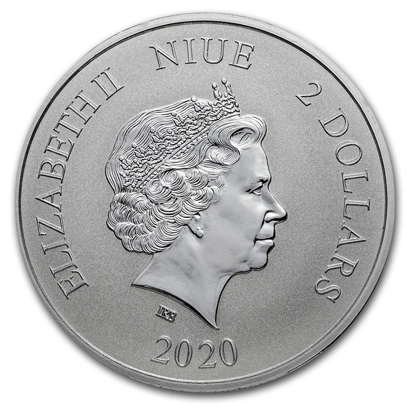 Серебряная монета Ниуэ "Небесные животные: Красный феникс" 2020 г.в., 31.1 г чистого серебра (Проба 0,999)
