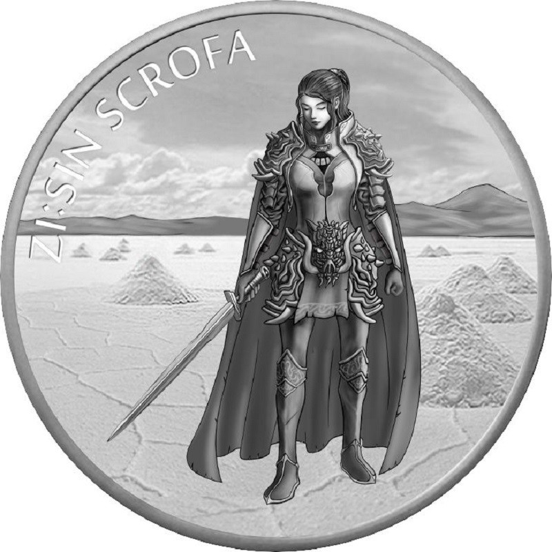 Серебряная монета Южной Кореи "Zi:Sin: Страж Скрофа" 2019 г.в., 31.1 г чистого серебра (Проба 0,999)