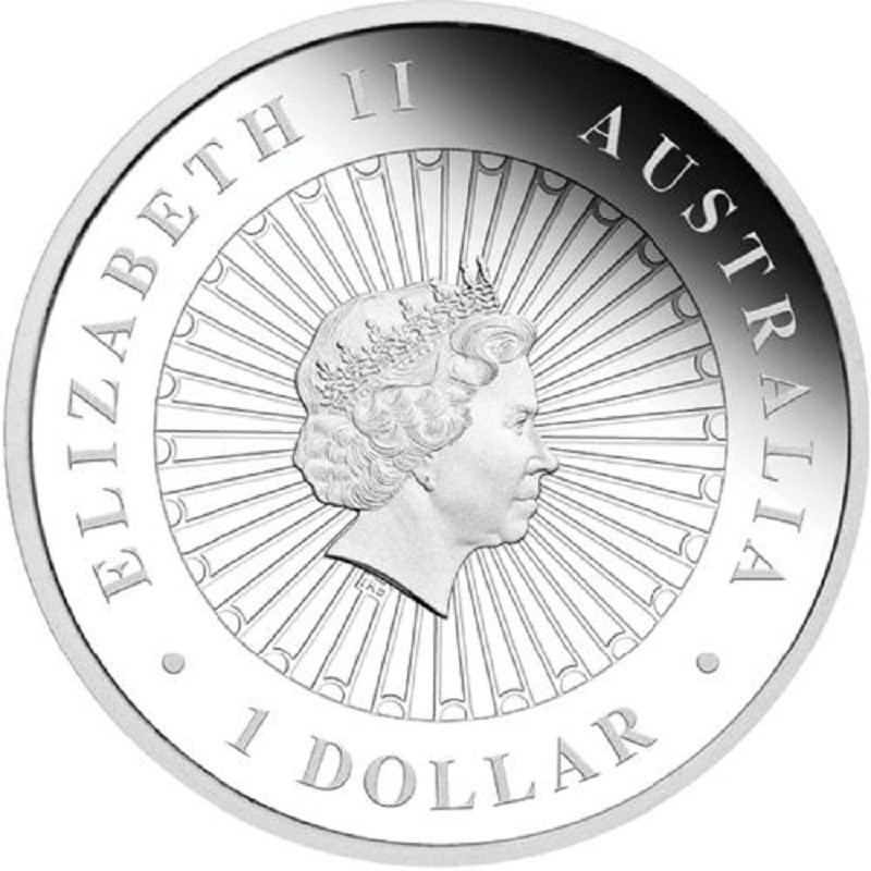 Серебряная монета Австралии "Коала. Опал" 2012 г.в., 31.1 г чистого серебра (Проба 0,999)