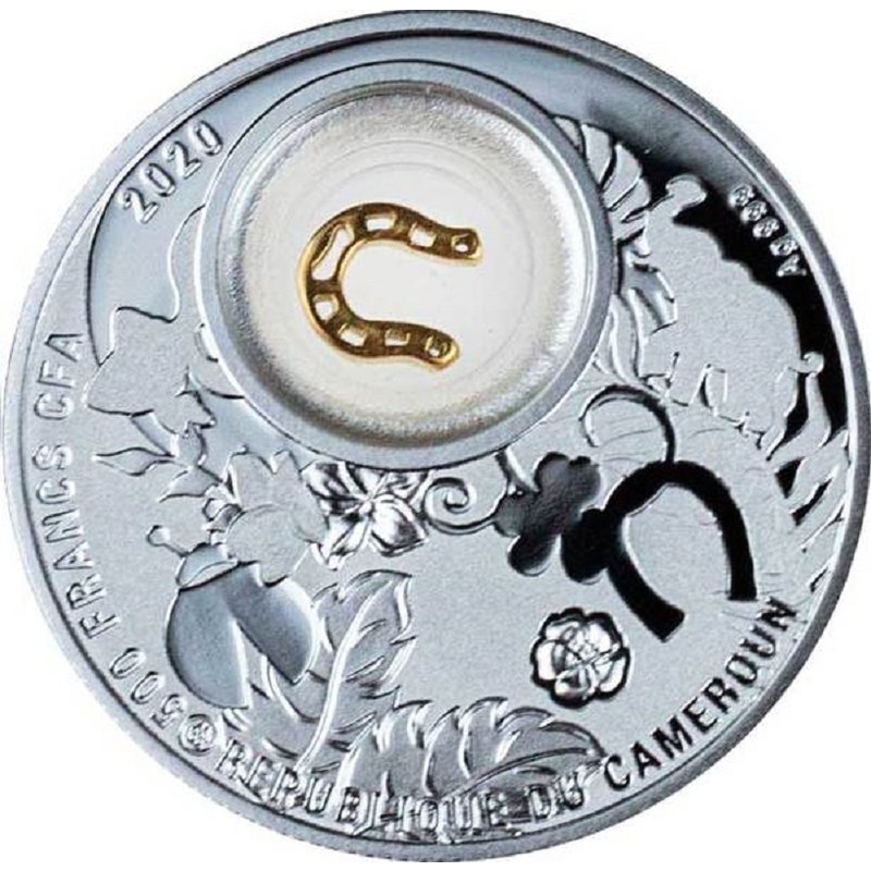 Серебряная монета Камеруна "Подкова" 2020 г.в., 14.14 г чистого серебра (Проба 0,999)