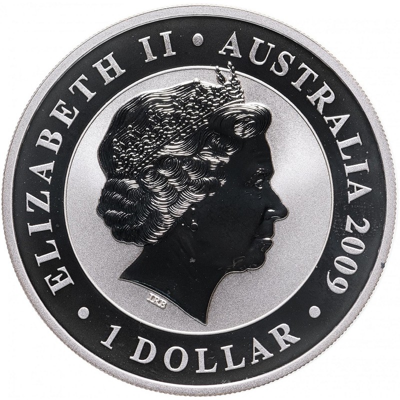 Серебряная монета Австралии  "Коала" 2009 г.в., 31.1 г чистого серебра (проба 0,999)