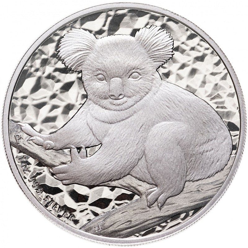 Серебряная монета Австралии  "Коала" 2009 г.в., 31.1 г чистого серебра (проба 0,999)