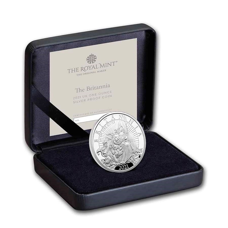 Серебряная монета Великобритании "Британия" 2021 г.в.(пруф), 31.1 г чистого серебра (Проба 0,999)