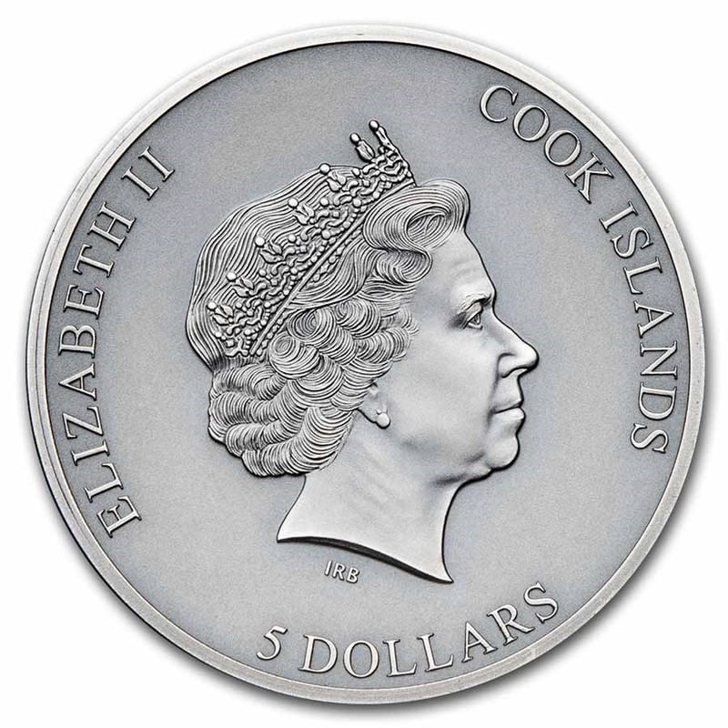 Серебряная монета Островов Кука "Атака вампира" 2021 г.в., 31.1 г чистого серебра (Проба 0,999)