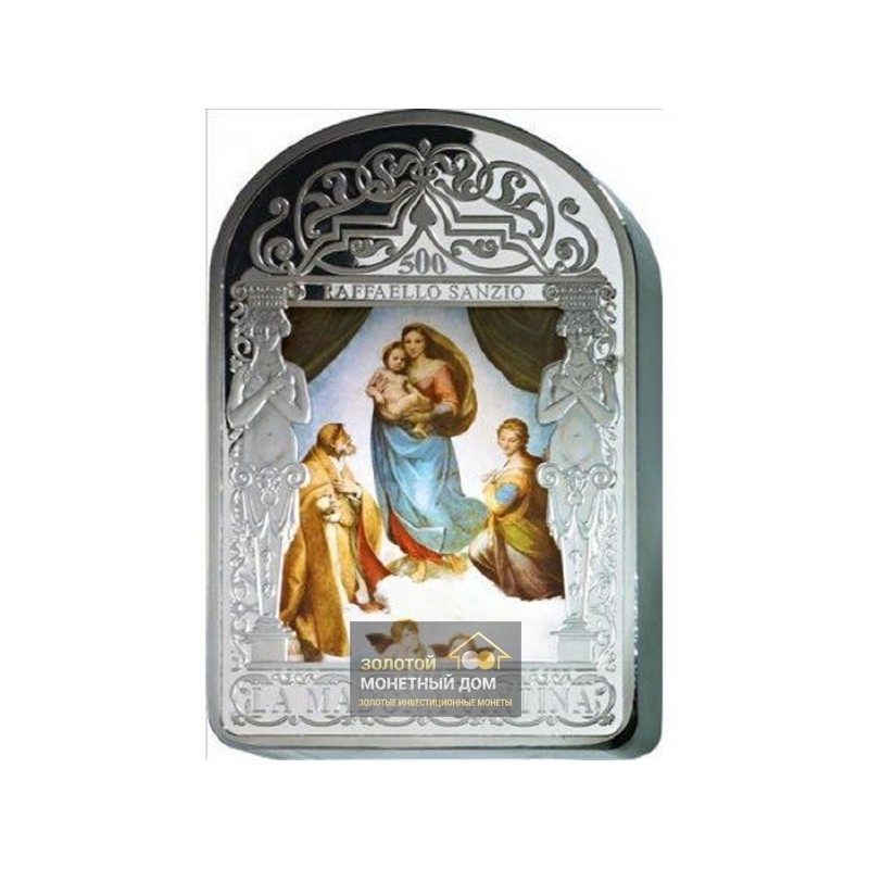 Комиссия: Серебряная монета Андорры "Сикстинская Мадонна" 2012 г.в., 1000 г чистого серебра (проба 0,999)