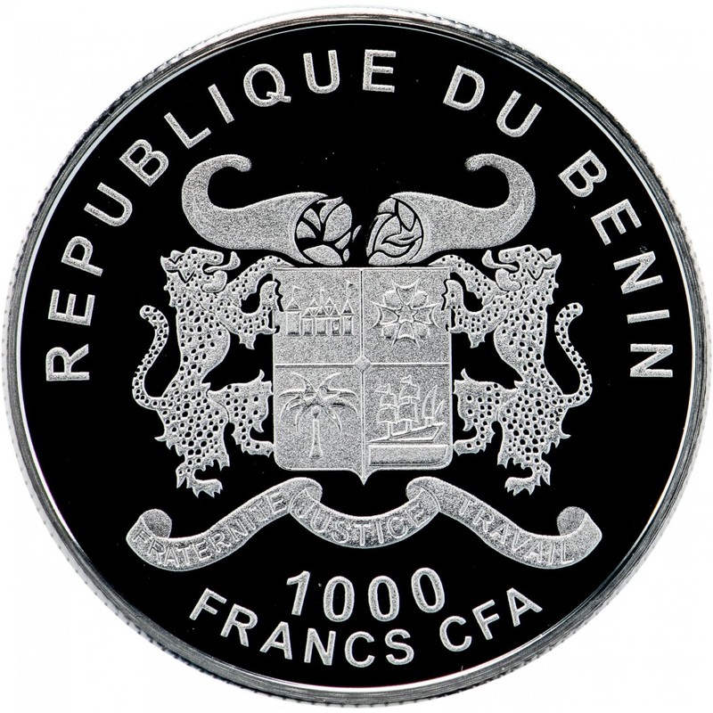 Серебряная монета Бенина "Йокширский терьер" 2012 г.в., 20 г чистого серебра (Проба 0,999)