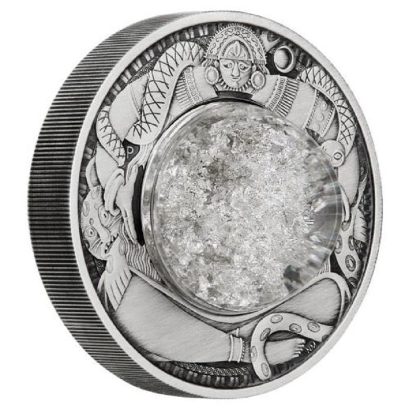 Серебряная монета Тувалу "Слезы Луны" 2021 г.в., 62.2 г чистого серебра (Проба 0,9999)