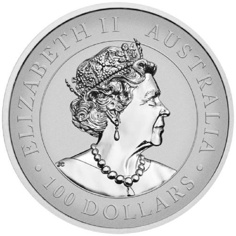Платиновая монета Австралии "Клинохвостый орел" 2021 г.в. (высокий рельеф), 31.1 г чистой платины (Проба 0,9995)