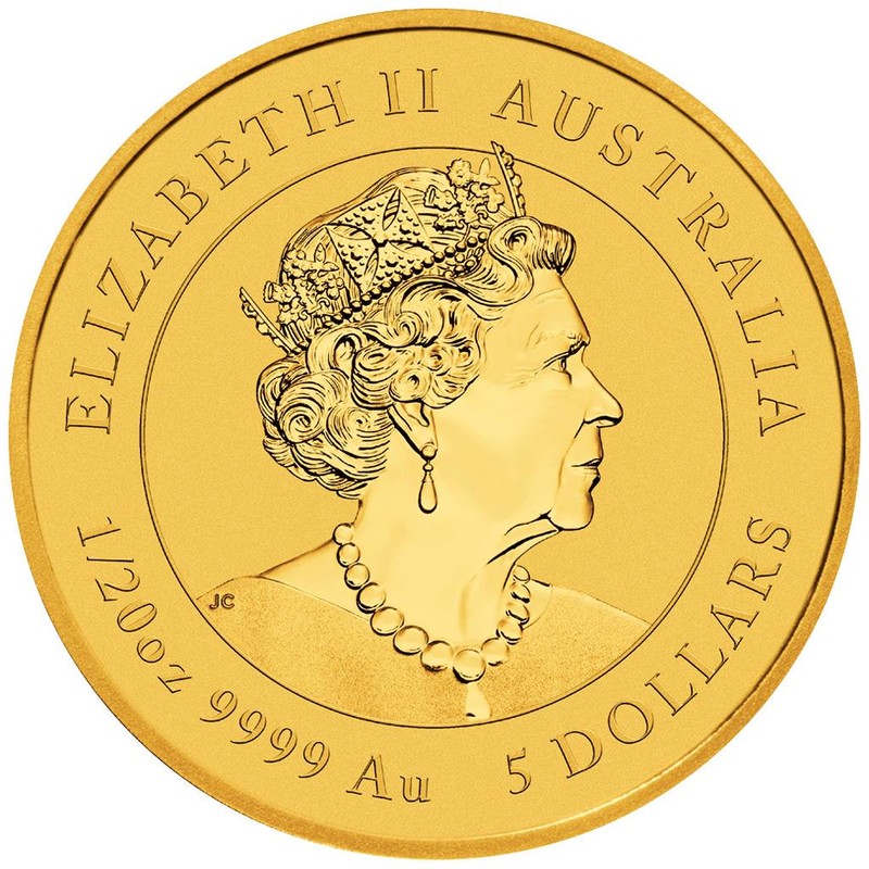 Золотая монета Австралии "Лунный календарь - Год Быка" 2021 г.в. (с цветом), 1.55 г чистого золота (Проба 0,9999)