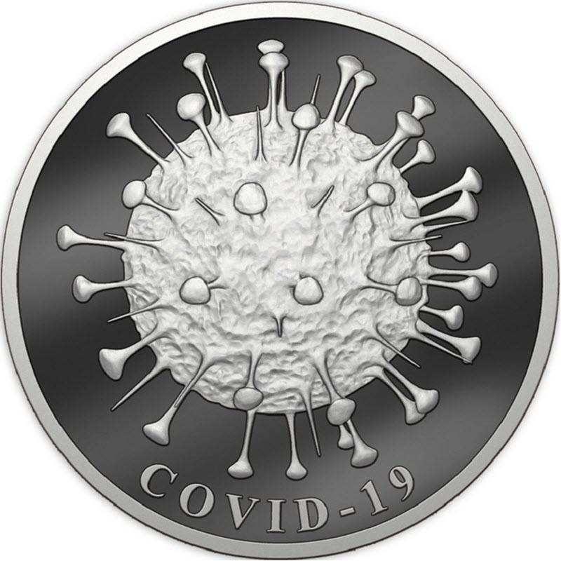 Серебряный жетон "Спутник - V. Вакцинация", 31.1 г чистого серебра (проба 0,9999)
