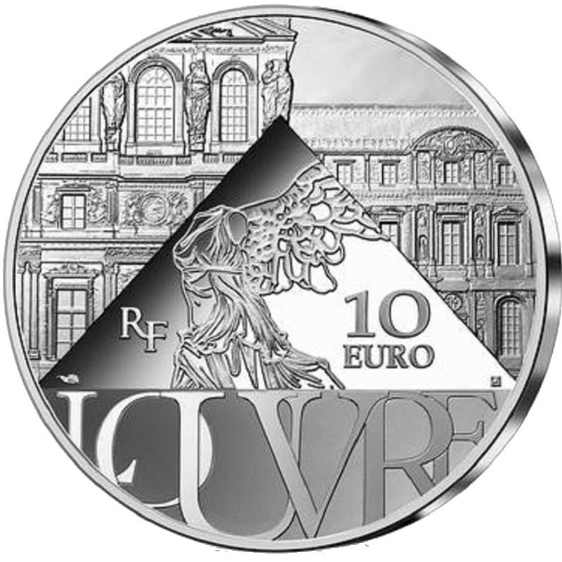 Серебряная монета Франции "Коллекция Лувра. Коронация Наполеона I" 2021 г.в., 22.2 г чистого серебра (Проба 0,999)