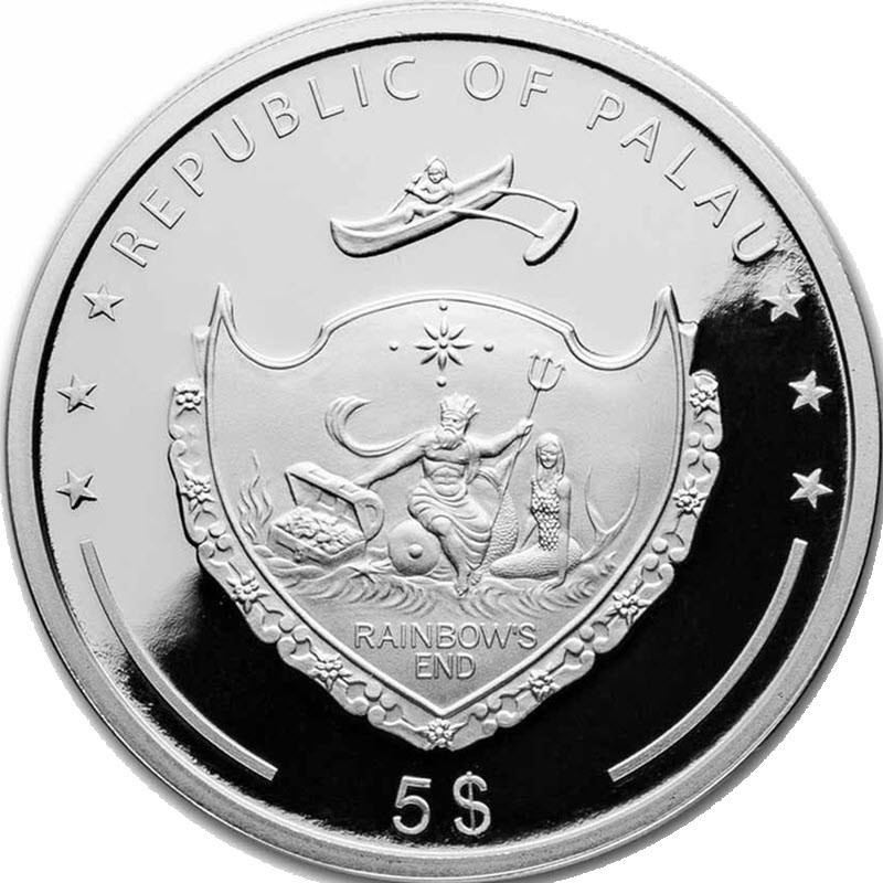 Серебряная монета Палау "Божья коровка" 2021 г.в., 31.1 г чистого серебра (Проба 0,999)