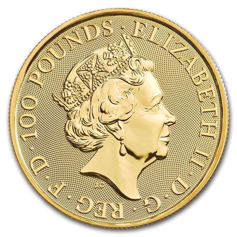 Золотая монета Великобритании "Мифы и легенды: Дева Мэриан" 2022 г.в., 31.1 г чистого золота (проба 0,9999)