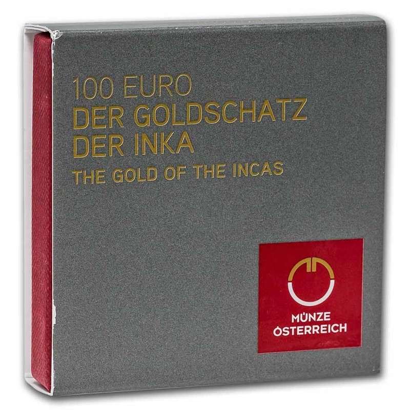 Золотая монета Австрии "Золото Инков" 2021 г.в., 15.55 г чистого золота (Проба 0,986)