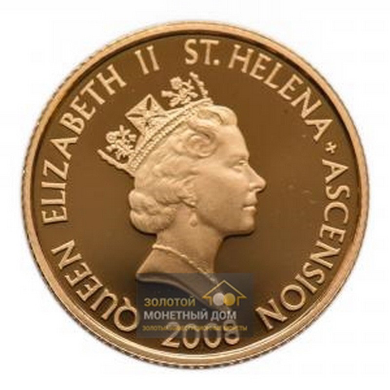 Комиссия: Золотая монета Острова Святой Елены и Вознесения «Британский истребитель «Спитфайр» 2008 г.в., 7,99 г чистого золота (проба 0,999)