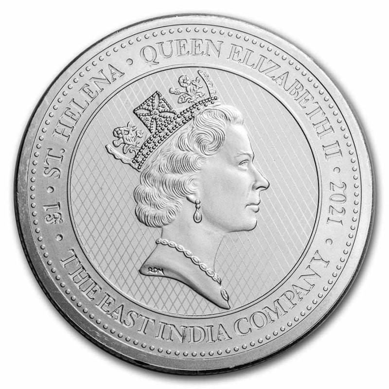 Серебряная монета Острова Св. Елены "Ангел Наполеона" 2021 г.в., 31.1 г чистого серебра (Проба 0,999)