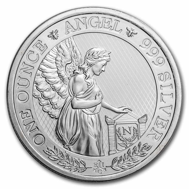 Серебряная монета Острова Св. Елены "Ангел Наполеона" 2021 г.в., 31.1 г чистого серебра (Проба 0,999)