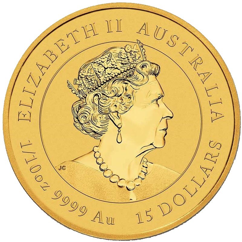 Золотая монета Австралии "Лунар III - Год Тигра" 2022 г.в., 3.11 г чистого золота (Проба 0,9999)
