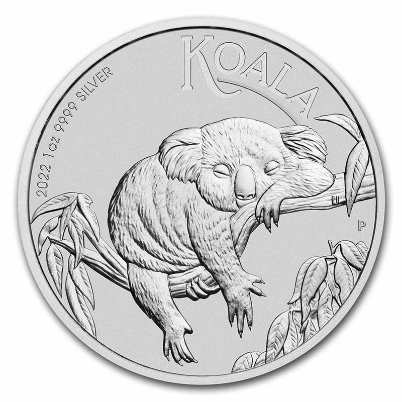 Серебряная монета Австралии «Коала» 2022 г.в., 31.1 г чистого серебра (проба 0.999)