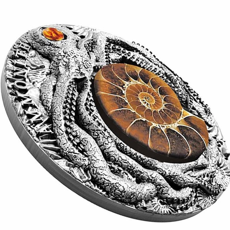 Серебряная монета Ниуэ "Аммониты" 2019 г.в., 62.2 г чистого серебра (Проба 0,999)