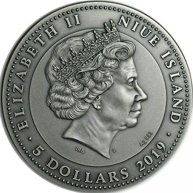 Серебряная монета Ниуэ "AVE, Цезарь! (Колизей)" 2019 г.в., 130.82 г чистого серебра (Проба 0,999)