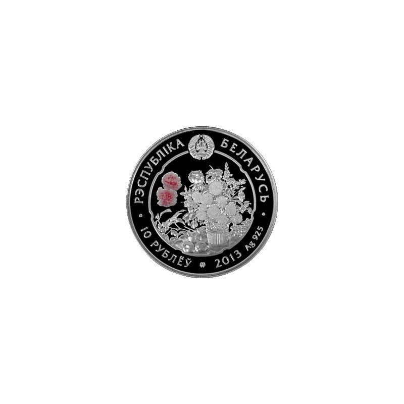 Серебряная монета Беларуси "Красота цветов. Лилия" чистого серебра 13,08гр. (проба 0,925)