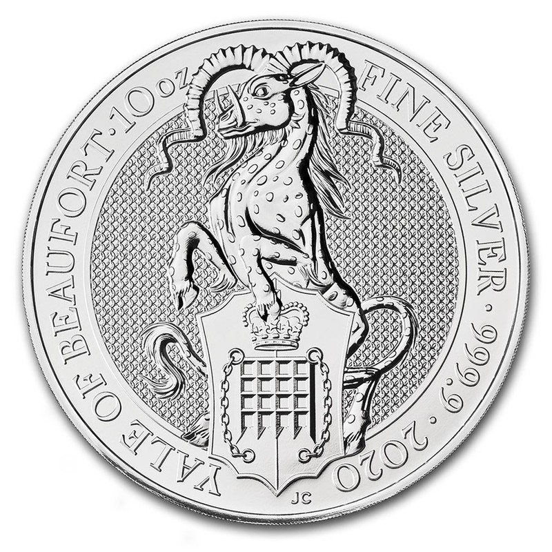 Серебряная монета Великобритании «Йель Бофорта» 2020 г.в., 311 г чистого серебра (проба 0.9999)