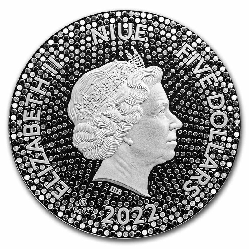 Серебряная монета Ниуэ "Год Тигра" 2022 г.в.(пруф), 62.2 г чистого серебра (Проба 0,999)