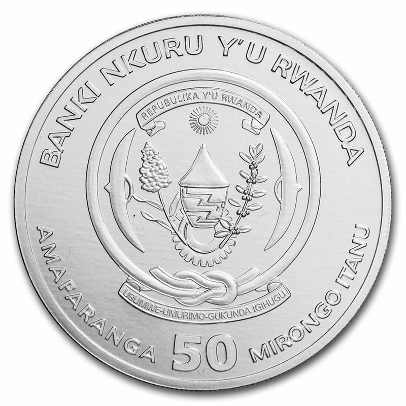 Серебряная монета Руанды "Год Тигра" 2022 г.в., 31.1 г чистого серебра (Проба 0,999)