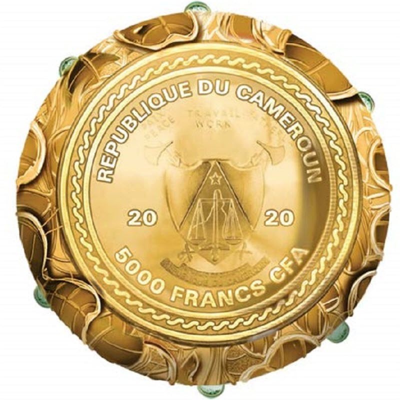 Серебряная монета Камеруна "Клеверное яйцо" 2020 г.в., 217.7 г чистого серебра (Проба 0,999)