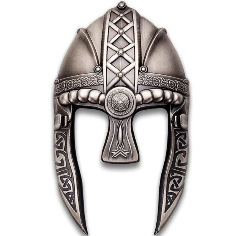 Серебряная монета Соломоновых островов "Шлем викинга" 2022 г.в., 311 г чистого серебра (Проба 0,999)