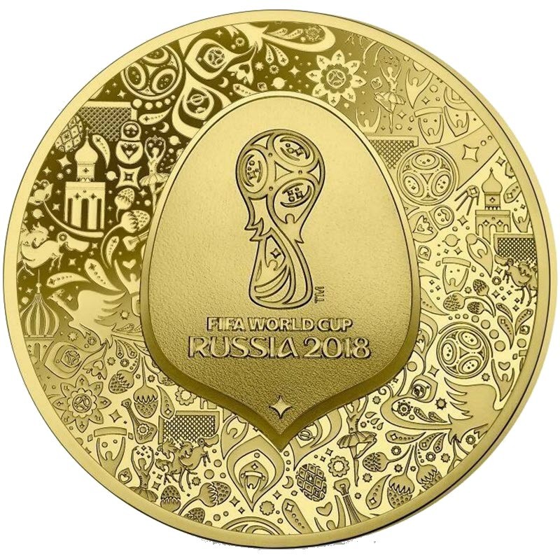 Золотая монета Франции "Чемпионат мира по футболу в России" 2018 г.в., 7.78 г чистого золота (Проба 0,999)