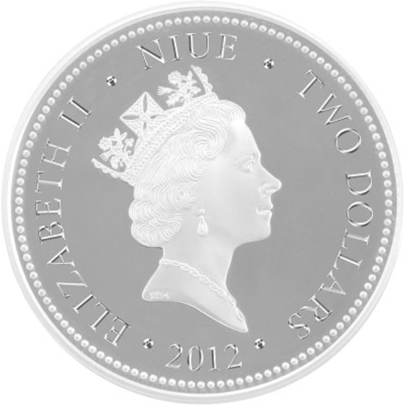 Серебряная монета Ниуэ "Шотландская вислоухая кошка" 2012 г.в., 31.1 г чистого серебра (Проба 0,999)