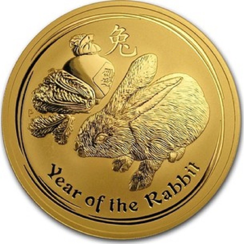 Золотая монета Австралии "Год Кролика" 2011 г.в., 311 г чистого золота (Проба 0,9999)